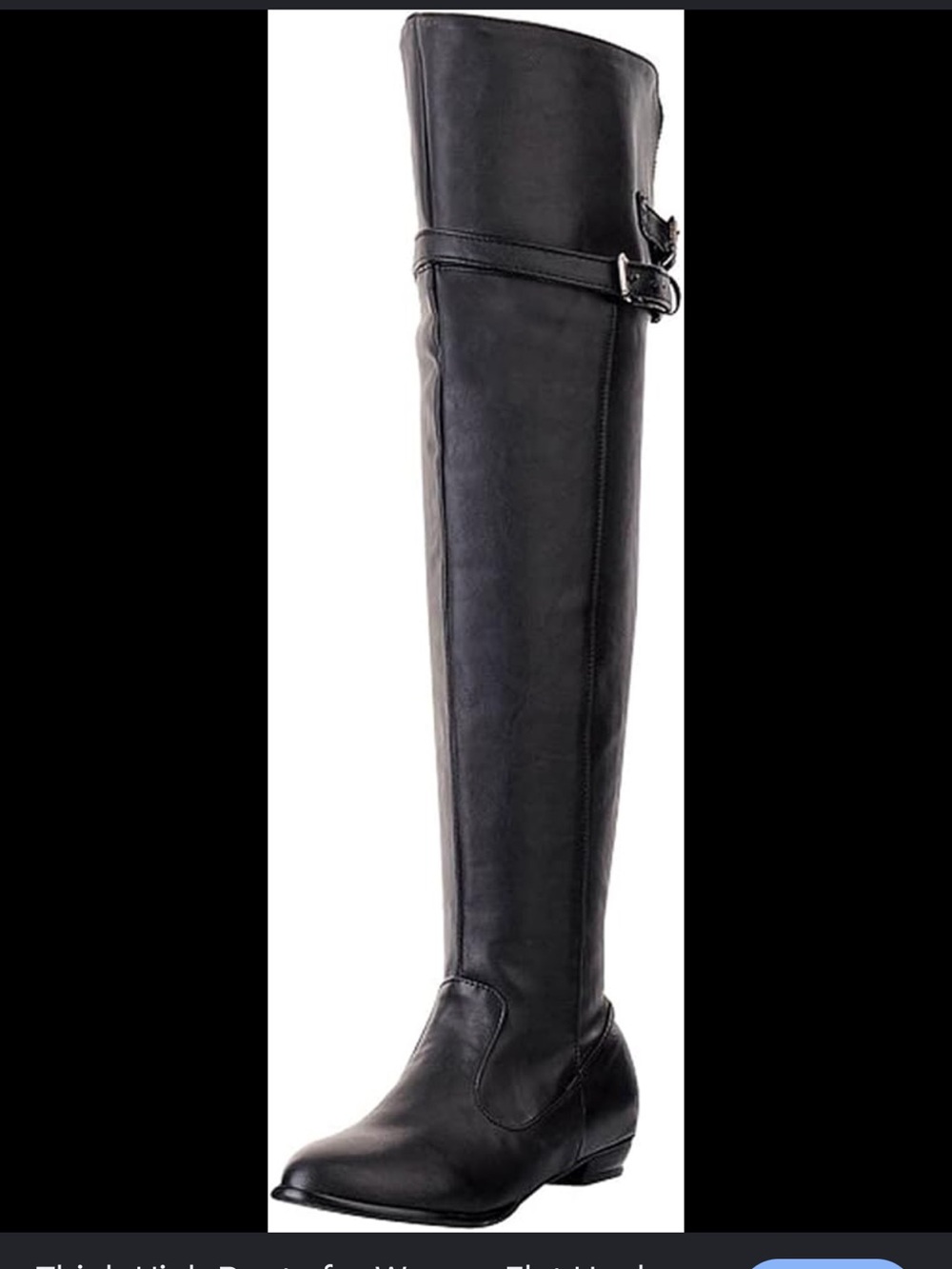 Women's Over-the-Knee Black Buckle Riding Boot